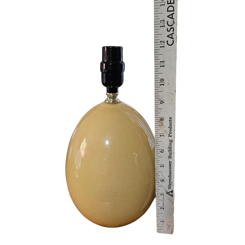 Bellamy Table Lamp Crackle Glaze Egg Shape Ceramic Lamp Mustard Yellow 17
